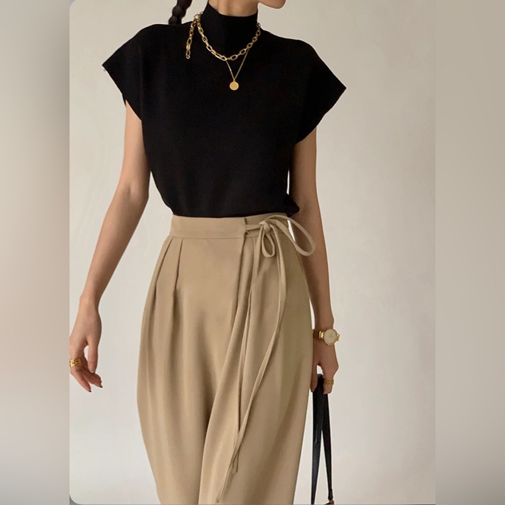Commense Tie Waist Flowy Wide Leg Dress‎ Pants, Size S - Picture 2 of 13